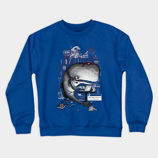 Moby Geek Crewneck Sweatshirt by georgeslemercenaire